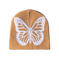 Butter Pecan Butterfly Beanie